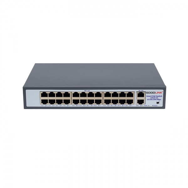 24 Port Poe Switch + 2 Port Uplink Gigabit Goodlink