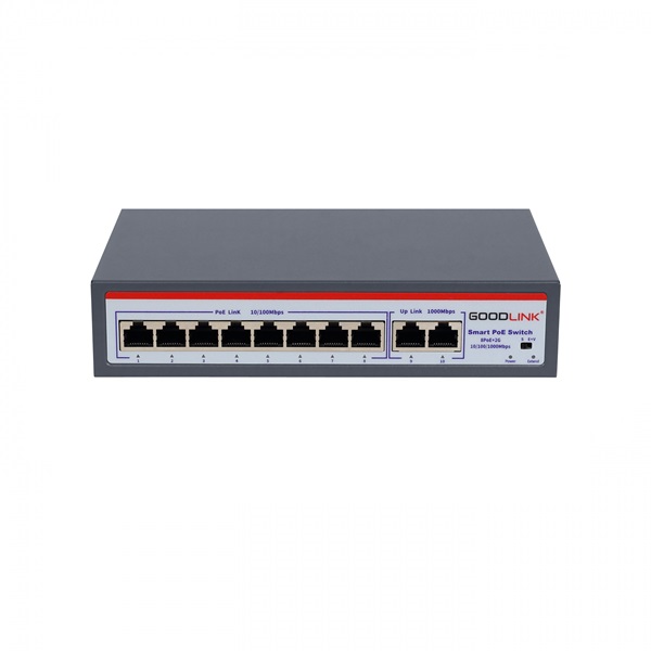 8 Port Poe Switch + 2 Port Uplink Gigabit Goodlink